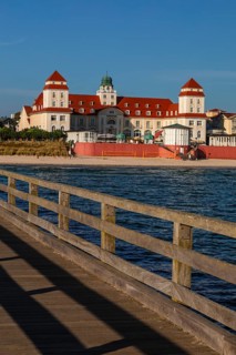 Pier and spa centre in Binz, island of Rügen, Mecklenburg-Western Pomerania, Germany