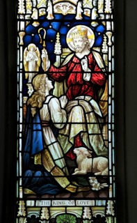 Church of Saint Mary, Gosbeck, Suffolk, England, UK stained glass window, the King of Love