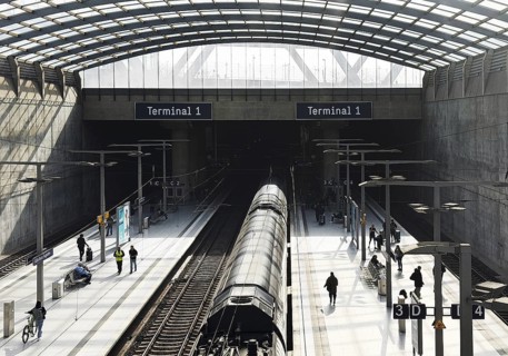 Flughafenbahnhof Köln Bonn, Köln Bonn Airport, Cologne, North Rhine-Westphalia, Germany