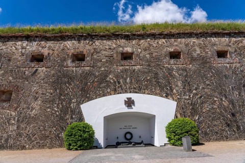 The Ehrenbreitstein Fortress on the right bank of the Rhine near Koblenz, The Ravelin, pentagonal