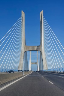 Cable-stayed Vasco da Gama Bridge, Lisbon, Portugal