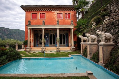 Indian Villa, Palazzina Indiana, Scherrer Park, Parco Scherrer, Morcote, Lake Lugano, Lago di