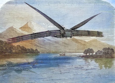 Aeronautical navigation device, Appareil de Navigation Aerienne, System Kaufmann, 1869, Historic,