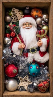 Typical Santa Claus, figure, Christmas, Merry Christmas, Merry Christmas, decoration, studio,
