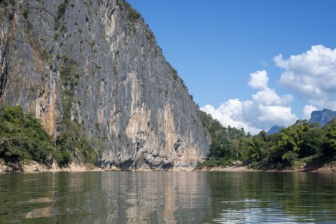 View over the Mekong at the Pak Ou Caves, Luang Prabang Province, Laos