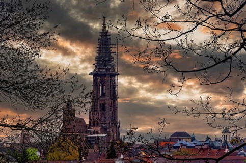 Freiburg Cathedral, also the Cathedral of Our Lady, Freiburg im Breisgau, Baden-Württemberg,