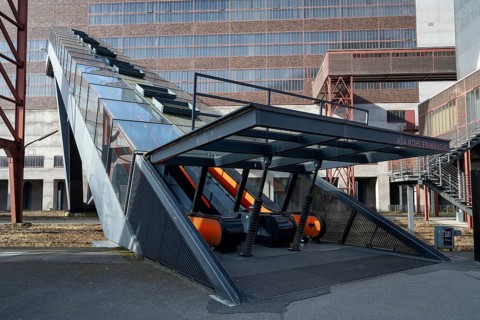A14 Coal washing plant, escalator to the visitor centre, Zollverein Coal Mine Industrial Complex,