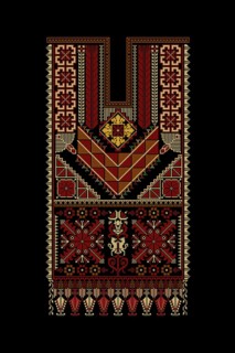 Embroidery vector Tatreez template, Palestinian fashion neck ornament