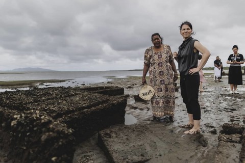 (R-L) Annalena Bärbock (Bündnis 90/Die Grünen), Federal Foreign Minister, and Lavenia McGoon,