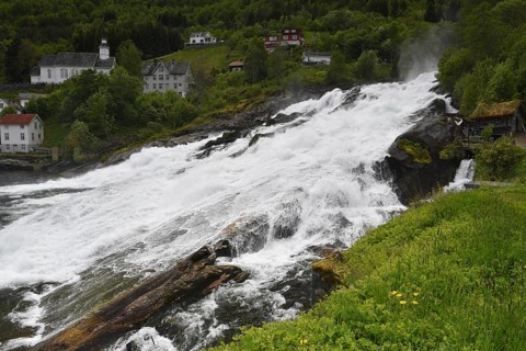 The Hellesyltfossen waterfall in Norway
