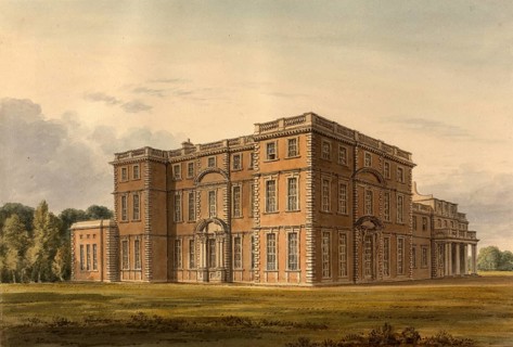 South West View of Newby Hall, Yorkshire, the Seat of the Lord Grantham, England, digitally