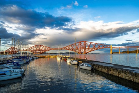 Forth Bridge, Queensferry Crossing, Forth Estuary, Scotland, UK