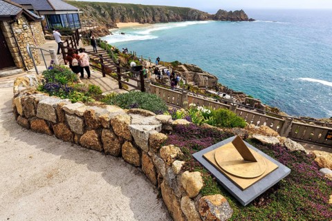 Sundial, Minack Theatre, Porthcurno, Penzance, Cornwall, England, Great Britain
