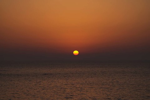 Red sun, sunset, sunset, sunset, sea, Sennen Cove, Cornwall, England, Great Britain, Great Britain