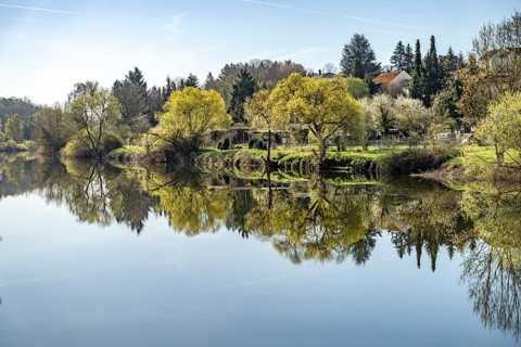 The river Lahn near Runkel, Hesse, Germany