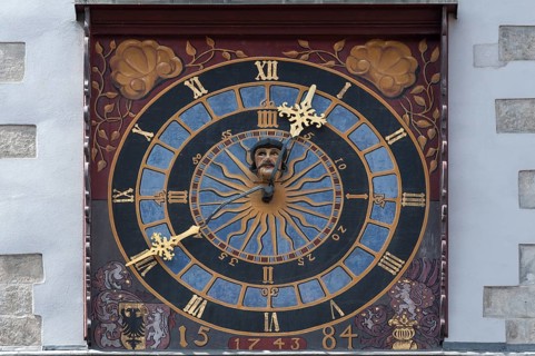 Clock tower at the old town hall tower from 1584, Untermarkt, Görlitz, Upper Lusatia, Saxony,