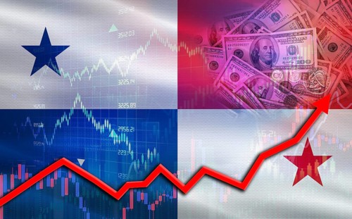 Panama economic growth on financial graph. Panama financial growth on market graph