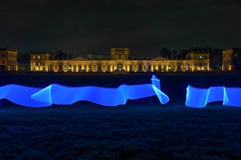 Lightpainting at the Orangery in the Karlsaue State Park, Kassel, Hesse, Germany