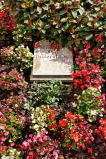 Grave of August Heinrich Hoffmann von Fallersleben, grave slab with inscription, cemetery, former