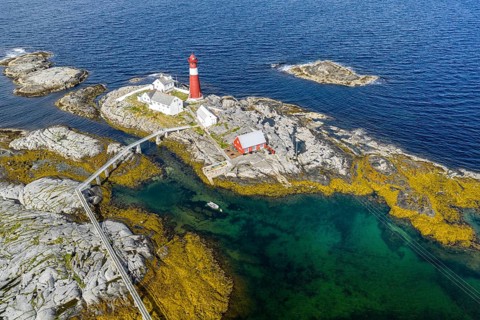 Aerial view of lighthouse Tranoy Fyr, Tranøy, Norway