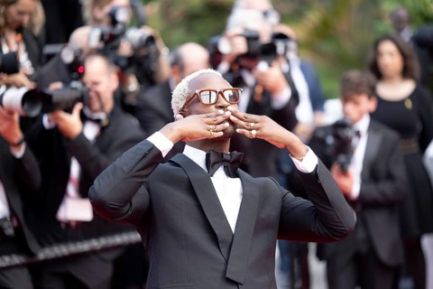 Cannes, France - 24.5.2024: Akinola Davies on the red carpet during the Closing Ceremony of the