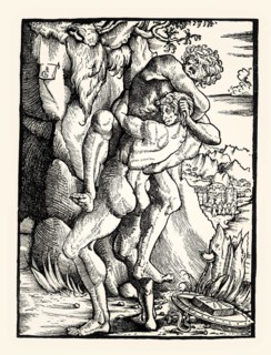 Hercules and Antaeus, by Gabriel Salmon, 16th century, digitally restored