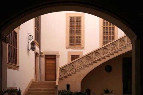 Backyard of a villa, manor house, staircase, Palma de Majorca, Majorca, Balearic Islands, Balearic