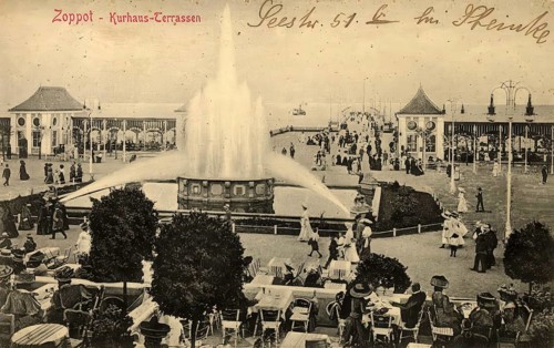 Historical postcard, picture postcard, Baltic seaside resort of Sopot, today Sopot, Pomerania,