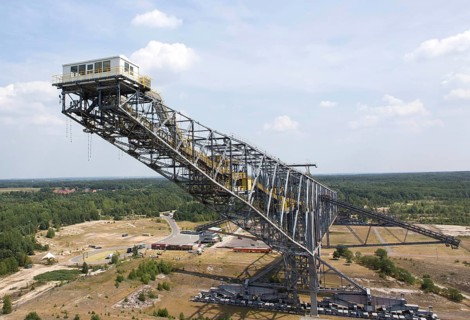 Lichterfeld, 26.07.13 Aerial view of the F60 exhaust conveyor bridge in the visitor mine, Lusatian