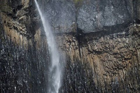 Basalt columns, Hvammsfoss waterfall, Vatnsdalur, Iceland