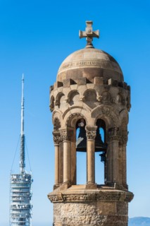 Torre de Collserola television tower on the Tibidabo in Barcelona, Spain