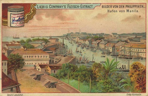 Picture series Images of the Philippines, harbour of Manila, Liebig picture, digitally restored