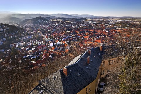 View of Wernigerode from the castle, Harz Mountains, Saxony-Anhalt, Germany