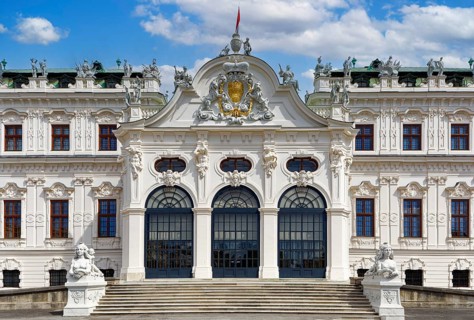 Upper Belvedere staircase and portal, view from the courtyard, Belvedere Palace, former summer