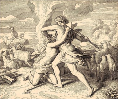 Cain kills Abel, by Julius Schnorr von Carolsfeld, 1860