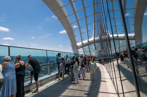Viewing area, observation deck, skyscraper 20 Fenchurch Street, designed by Uruguayan architect