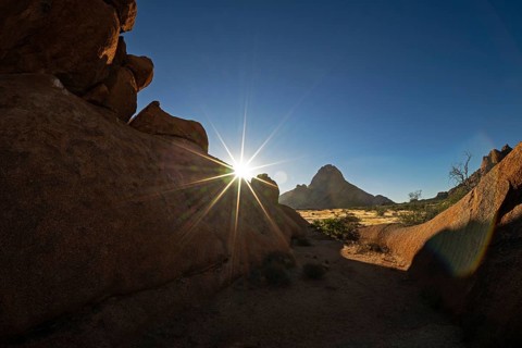 Spitzkoppe at sunrise with surroundings, Damaraland, Namibia