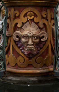 Detail, Widder, Löwenbrunnen, Schwäbisch Gmünd, Baden-Württemberg, Germany