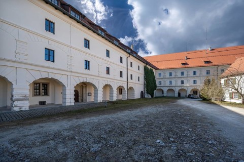 Inner courtyard of the Hohenzollern fortress Wülzburg, a historic Renaissance fortress, built