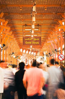 Dubai, UAE - 17th january, 2026: Dubai Gold Souk in Deira. Zoom in timelapse crowds visitors under