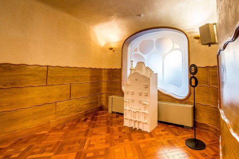 Interior of Casa Batllo modernism design by Antoni Gaudi, old town, barcelona, spain