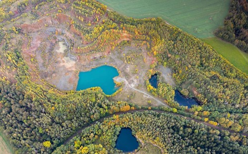 Thuringia, Thuringia, aerial view, post-mining landscape, cultivated landscape, landscape,