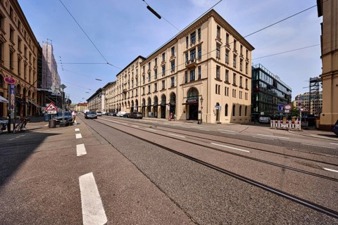 Luxury shops, general architecture, historic residential and commercial buildings, street, center