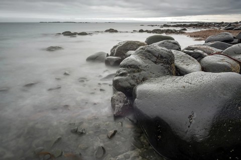 Rocky coast, Reykjarfjörður, Strandir, Árnes, Westfjords, Iceland