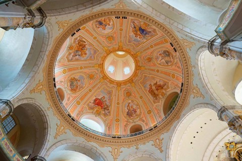 Baroque Protestant Lutheran Church of Our Lady, Interior view of the dome, Dresden, Saxony, Germany