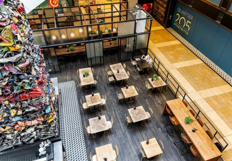 Interior design commercial property, partially vacant Shopping Quartier 205 in Friedrichstrasse and