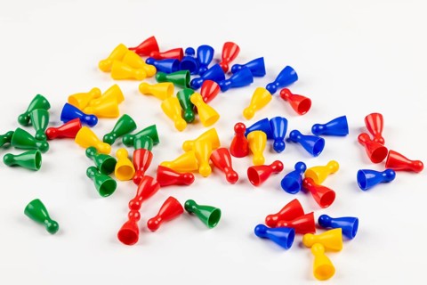 Colorful game characters randomly scattered on a white background