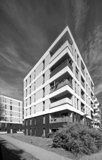 Modern residential complex, apartment building, modern living, new building, Leipzig-Plagwitz,
