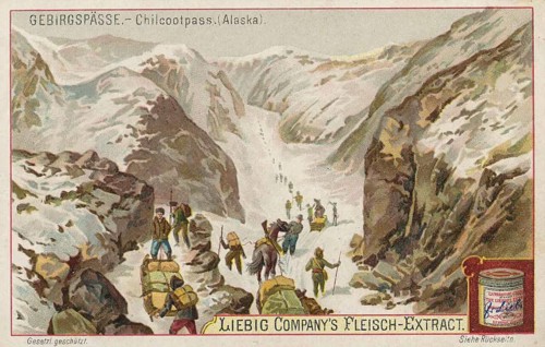 Picture series Mountain Passes, Chilkoot Pass in Alaska, Liebigbild, digitally restored