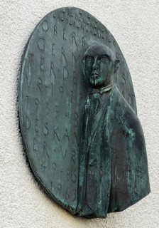 Memorial relief at Konrad Adenauer's birthplace in Balduinstraße, Cologne, North Rhine-Westphalia,
